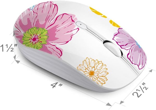 Nvere Wireless Mouse with Nano Receiver – Flower Design - Image 2