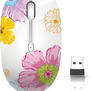 Nvere Wireless Mouse with Nano Receiver – Flower Design
