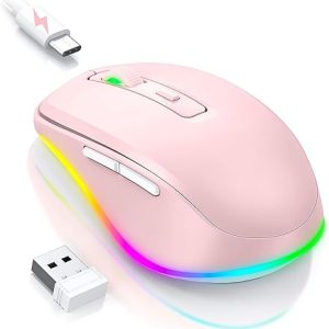 Nvere Wireless Mouse with Built-in Jiggler – Pink