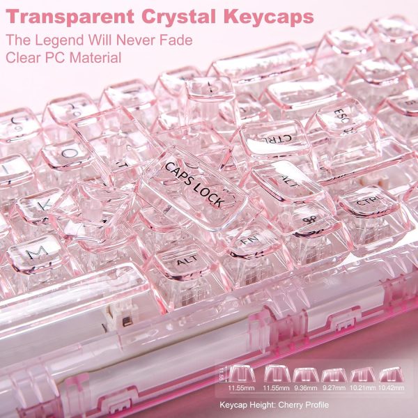 Nvere X71 Wireless Hot Swappable Transparent Mechanical Keyboard - Image 3